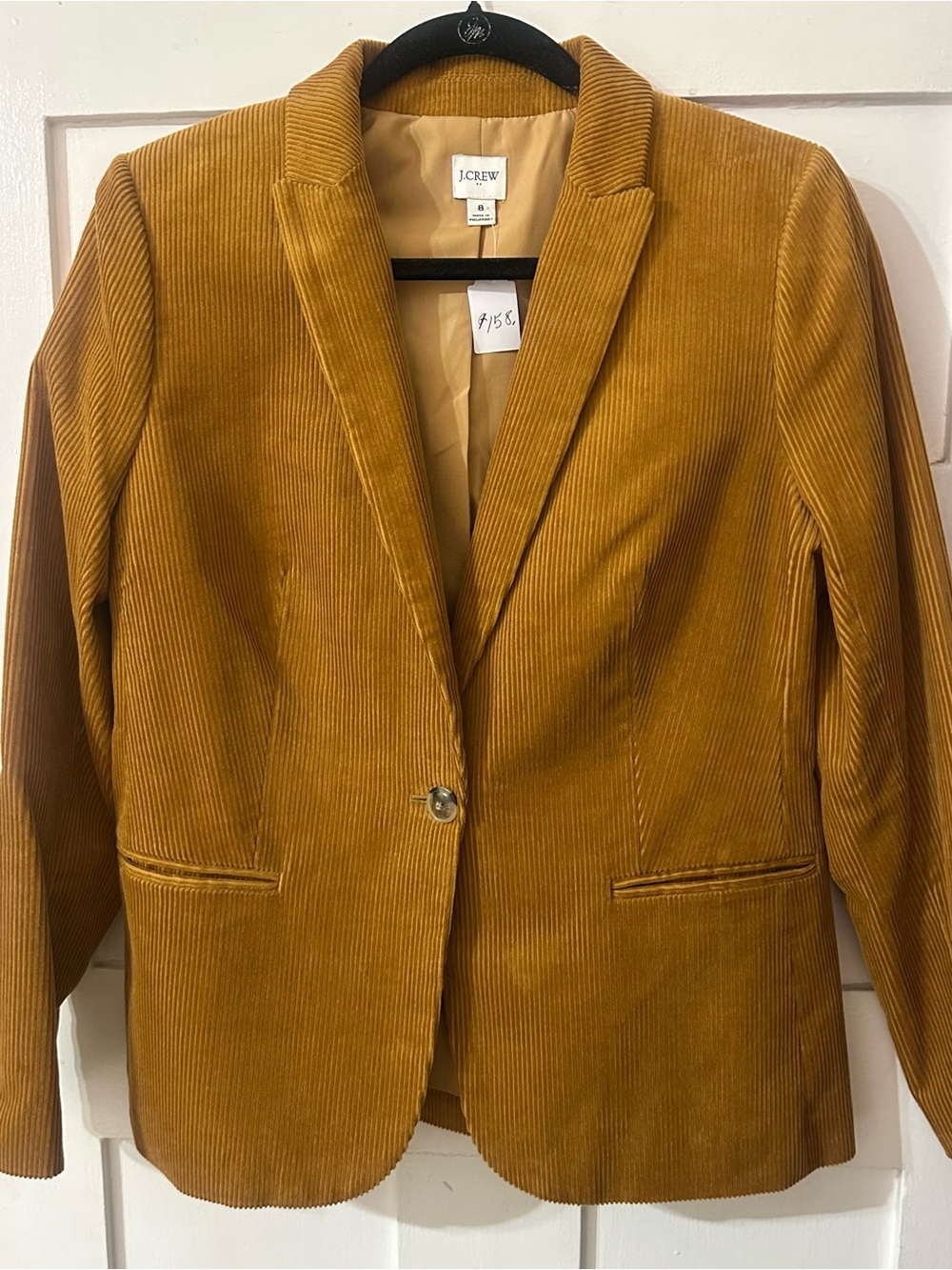 J. Crew Women's Mustard Corduroy Blazer Sz 8/Md